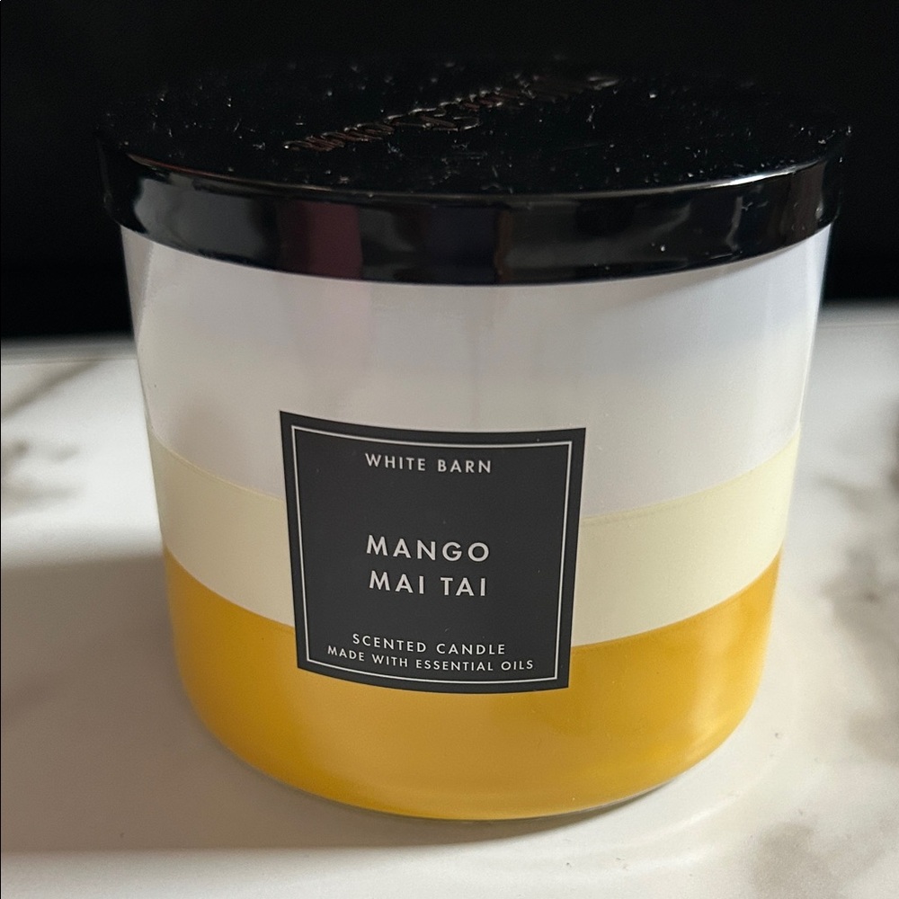 White Barn Mango Mai Tai Candle - Black and Yellow